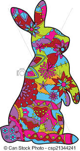 Ce lapin de pâques se promène avec son ami l'escargot. Couleurs Lapin Paques Paques Couleurs Vecteur Silhouette Lapin Canstock