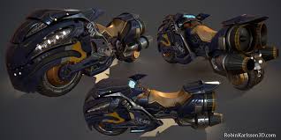 Massive Sci Fi Bike Starship Design Futuristic Motorcycle Spaceship Concept