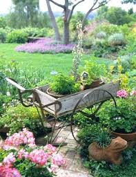 35 Creative Backyard Designs Adding Interest To Landscaping Ideas Garden Containers Vintage Outdoor Planter Garden Cart
