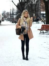 This outfit is a great demonstration of how to wear brown and blue together. Black Leggings With Camel Coat Outfits 13 Ideas Outfits Lookastic