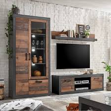 Wohnzimmer anbauwand in baiersdorf for €590 00 for. Wohnzimmer Anbauwand In Dunkelgrau Und Altholz Optik Loft Design Dreiteilig Moebel Suchmaschine Ladendirekt De