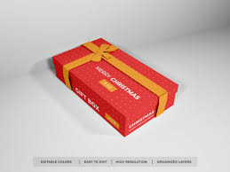 Download Christmas Gift Box With Ribbon Mockup Graphic By Dendysign Creative Fabrica