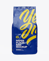 Download Glossy Paper Flour Bag Mockup In Bag Sack Mockups On Yellow Images Object Mockups