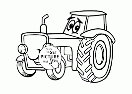 Cute Cartoon Tractor Coloring Page For Kids Transportation Coloring Pages Printables Free Wu Tractor Coloring Pages Baby Coloring Pages Truck Coloring Pages