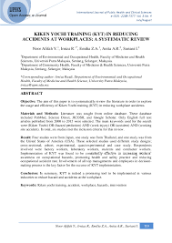 The new paper workplace accident news get latest workplace accident news top stories today. Pdf Kiken Yochi Training Kyt In Reducing Accidents At Workplaces A Systematic Review Irniza Binti Rasdi Medic Academia Edu