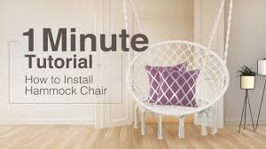 Sure, lounge chairs are great, but have you ever considered a hanging chair? How To Install Hammock Chair 1 Minute Tutorial Youtube