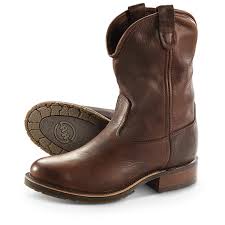 Mens Double H Slouch Wellington Boots Chocolate