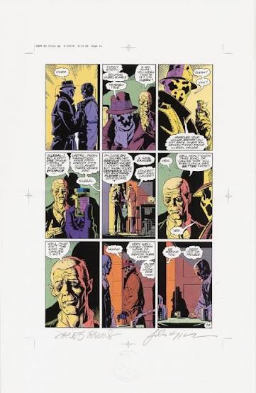 Splash Page Comic Art :: For Sale Artwork :: Watchmen Chapter II Color  Proof by artist Dave Gibbons
