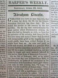 Résultat de recherche d'images pour "abraham lincoln assassinated newspaper"