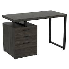 Table with drawers and curbstone. Safdie Co Computer Desk 3 Drawers 30 In X 47 25 In Dark Grey Reno Depot