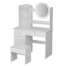 Get makeup ⭐dressing table⭐ with mirror and storage from modern dressing table upto 55% off, free shipping. Latitude Run Kailly 47 2 Inch Wooden Dressing Table Dressing Table Jewelry Storage Table With Round Mirror 3 Sliding Drawers White With Light Wayfair