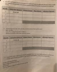 3 Fill In The Chart Below Using The Information F