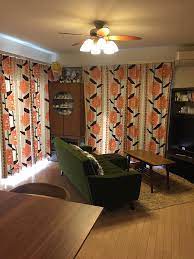 カリモク60 ソファ ロビーチェア 3シーター モケットグリーンのあるレトロな部屋 お客様のお部屋紹介 vanilla カリモク60 ソファ カリモク60 ベッドルームのカラースキーム