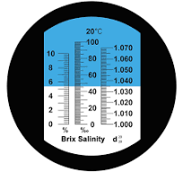RETK-68 Salinity Brix Refractometer Low Sugar/Salt Salinity 0~100ppt Brix 0~10% Density 1~1.070g/cm3