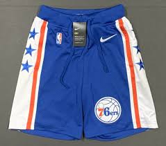 Buy and sell authentic eric emanuel streetwear on stockx including the eric emanuel ee basic 76ers short black/red from ss20. Nike Philadelphia 76ers Shorts Courtside Collection Blue Men S Large For Sale Online Ebay