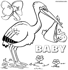 1254 best printables images on pinterest. Stork And Newborn Baby Shower Coloring Page Baby Coloring Pages Coloring Pages Coloring Book Pages