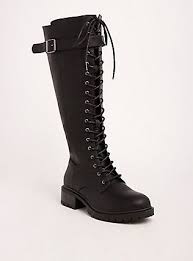 Black Boots With Brown Top Wide Calf Plus Size Lace Up Knee High Combat Boots Wide Width Wide Calf Black Knee High Combat Boots Lace Up Combat Boots Combat Boots