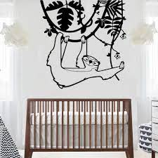 Large Sloth Tree Wall Decals Baby Nursery Kids Room Sloth Animal Forest Jungle Wall Stickers Bedroom Living Room Vinyl Decor Wall Stickers Aliexpress