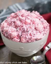 A thanksgiving feast is not complete without plenty of vegetable side dishes to fill each guest's plate. Cranberry Fluff Salad With How To Video That Skinny Chick Can Bake