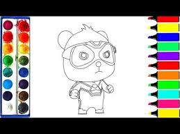 Drawing For Kids Coloring Baby Bus Kiki For Toddlers Super Rescue Team Youtube Drawing For Kids Coloring For Kids Bus Drawing