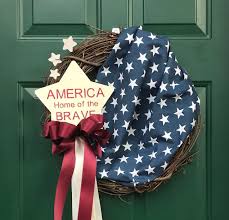 American flag front door decor. Antique Looking American Flag Wreath Patriotic Front Door Wreath Silk Fabric Patriotic Wreath Stars And S American Flag Decor American Flag Wreath Flag Decor