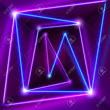 Abstract Purple Room Interior With Blue Neon Lights Glowing Blue Neon Lights Neon Light Art Neon Lighting