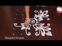 Beautiful Flower Rangoli Design With 6 6 Dots Ii Beginners Kolams With Dots Ii Rangoli Art Designs Yout Rangoli Designs Rangoli Patterns Small Rangoli Design
