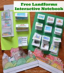 The lapbooks and foldables include: Free Printable Landforms Interactive Notebook Homeschool Giveaways