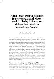 20 drama adaptasi novel paling laris. Pdf Penontonan Drama Rantaian Televisyen Adaptasi Novel Kualiti Khalayak Penonton Melayu Dan Imaginasi Kemodenan Popular