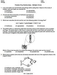 Worksheet Predator Prey Relationship Mc Editable Tpt