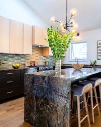 In addition to being a potential fire hazard, grease could splatter those. Sleek Kitchens With Waterfall Islands Chairish Blog