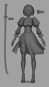 2b 3d Model Https Home Gamer Com Tw Creationdetail Php Sn 3607053 2b Figure Anime Figures 3d Model