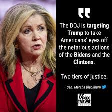 DEFLECT AND DISTRACT': Sen. Marsha Blackburn slams the DOJ for latest Trump  indictment while looking the other way