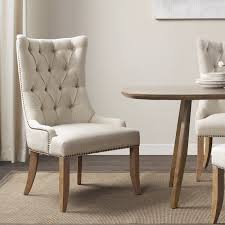 garnica tufted upholstered wingback arm chair in cream chair wingback dining chair tufted side chair