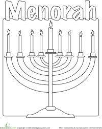 The moon and stars are no match for this spotted unicorn! Color The Menorah Worksheet Education Com Menorah Kids Hanukkah Crafts Hannukah Crafts