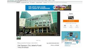 Rumahpro | titip jual/beli properti rumah, tanah, ruko Situs Properti Iklankan Jual Mal Senayan City Rp5 5 Triliun