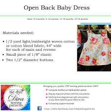 To make the first pattern: Bundle Open Back Baby Dress Ruffled Diaper Cover Pattern Set 0 24 Months Tie Dye Diva Patterns