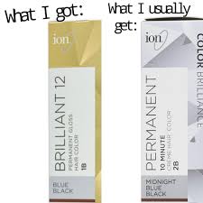 It showcases examples of all the different colors available in the ion line. Ion Color Brilliance Permanent Blue Black 1b Vs Midnight Blue Black 2b Does Anyone Know How Different These Two Shades Are I Love Midnight But It Was Sold Out Wondering How The