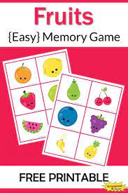 Fruits Memory Game Free Printable Learning Ideas For Parents Card Games For Kids Memory Games Memory Games For Kids