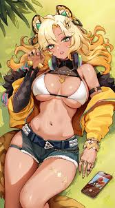 genshin impact, xilonen (genshin impact), foxyreine, 1girls, animal ears -  R34 Vault