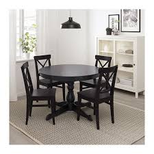 Nordic ikea solid wood dining tables and chairs round the Ingatorp Extendable Table Black Max Length 61 Ikea In 2021 Dining Table Black Extendable Table Black Round Dining Table