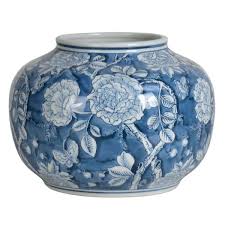 È un genere di piante (che include varie specie del gelsomino) appartenente alla famiglia oleaceae. Vaso Decorativo Basso Porcellana Blu Con Fiori Bianchi Blanc Mariclo