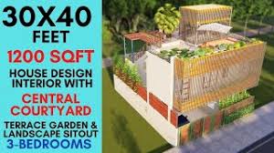 Contemporary 1500 square foot house is a great fit for a smaller family. 30x40 Feet 1200 Sqft House Design With Landscape Courtyard Terrace Garden Youtube