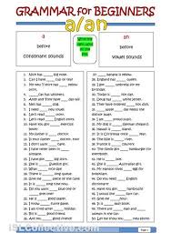 A An English Grammar Worksheets English For Beginners Learn English