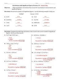 This is a homework worksheet that is comprised of two sections. Practice Calculations With Significant Figures Worksheet 1 0 Answer Key