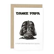 Personalisiere dieses produkt mit texten. Vatertag Karte Danke Papa Darth Vader Lumilarie De