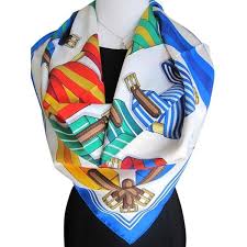 Pre Owned Vintage 35 Hermes Silk Scarf Sangle By J Metz 240 Liked On Polyvore Featuring Accessories Clothes Design Pure Silk Scarf Vintage Shawls