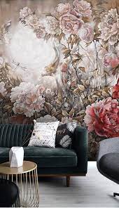 3d Rose Flower Wallpaper Floral Wall Mural Modern Home Decor Etsy Floral Wallpaper Decor Living Room Decor