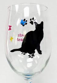 Cat Wine Glass Hand Painted Glass Personalized Glass Etsy Cat Wine Wine Glass Hand Painted