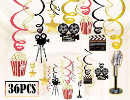 Here are a few movie night theme ideas: Amazon Com 36ct Movie Night Party Decorations Hanging Swirls Hollywood Movie Theater Themed Bridal Shower Birthday Party Supplies Film Backdrop Toys Games